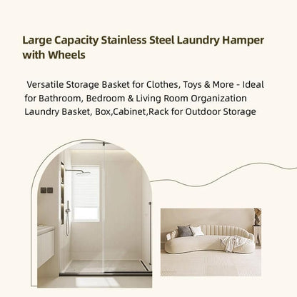 Removable Laundry Basket Clothes Organizer Household Storage Bin with Shelving V528-DIRTY-48-27-387622