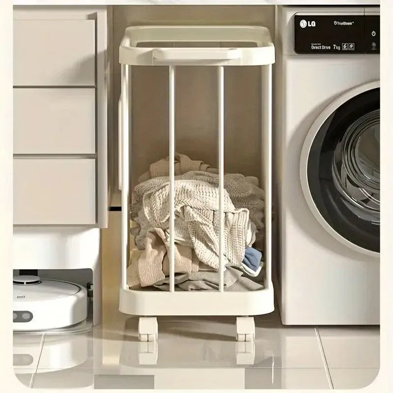 Removable Laundry Basket Clothes Organizer Household Storage Bin with Shelving V528-DIRTY-48-27-387622