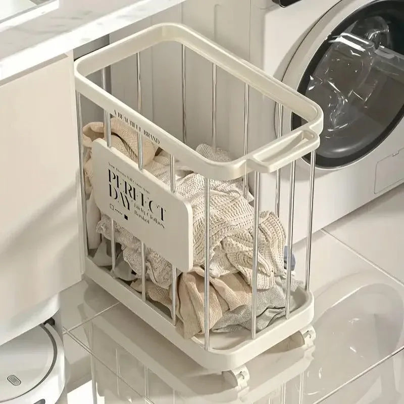 Removable Laundry Basket Clothes Organizer Household Storage Bin with Shelving V528-DIRTY-48-27-387622