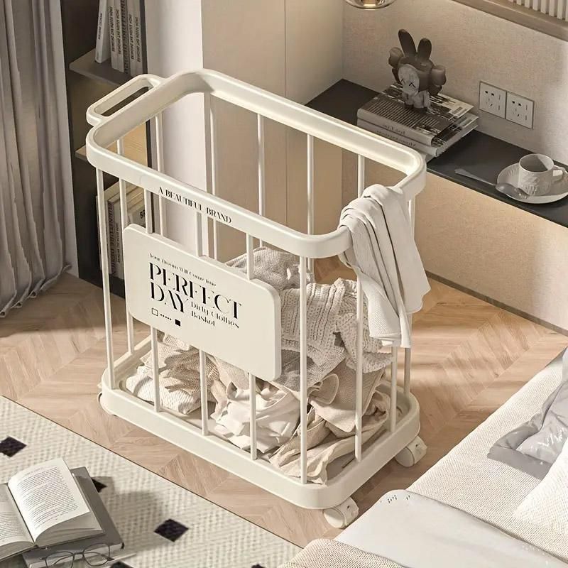 Removable Laundry Basket Clothes Organizer Household Storage Bin with Shelving V528-DIRTY-48-27-387622