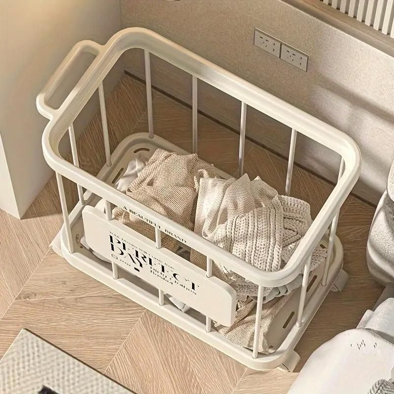 Removable Laundry Basket Clothes Organizer Household Storage Bin with Shelving V528-DIRTY-48-27-387622