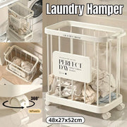 Removable Laundry Basket Clothes Organizer Household Storage Bin with Shelving V528-DIRTY-48-27-387622
