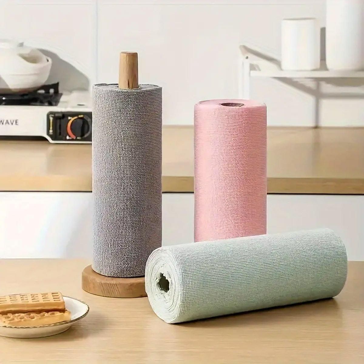 Multifunctional Kitchen Cleaning Towel Strong Absorbent Hand Tear Dish Cloth - Pink V528-DISH-TOWELS-PINK-554840