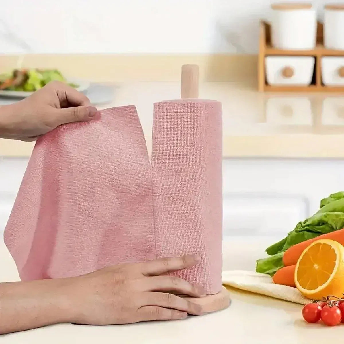 Multifunctional Kitchen Cleaning Towel Strong Absorbent Hand Tear Dish Cloth - Pink V528-DISH-TOWELS-PINK-554840