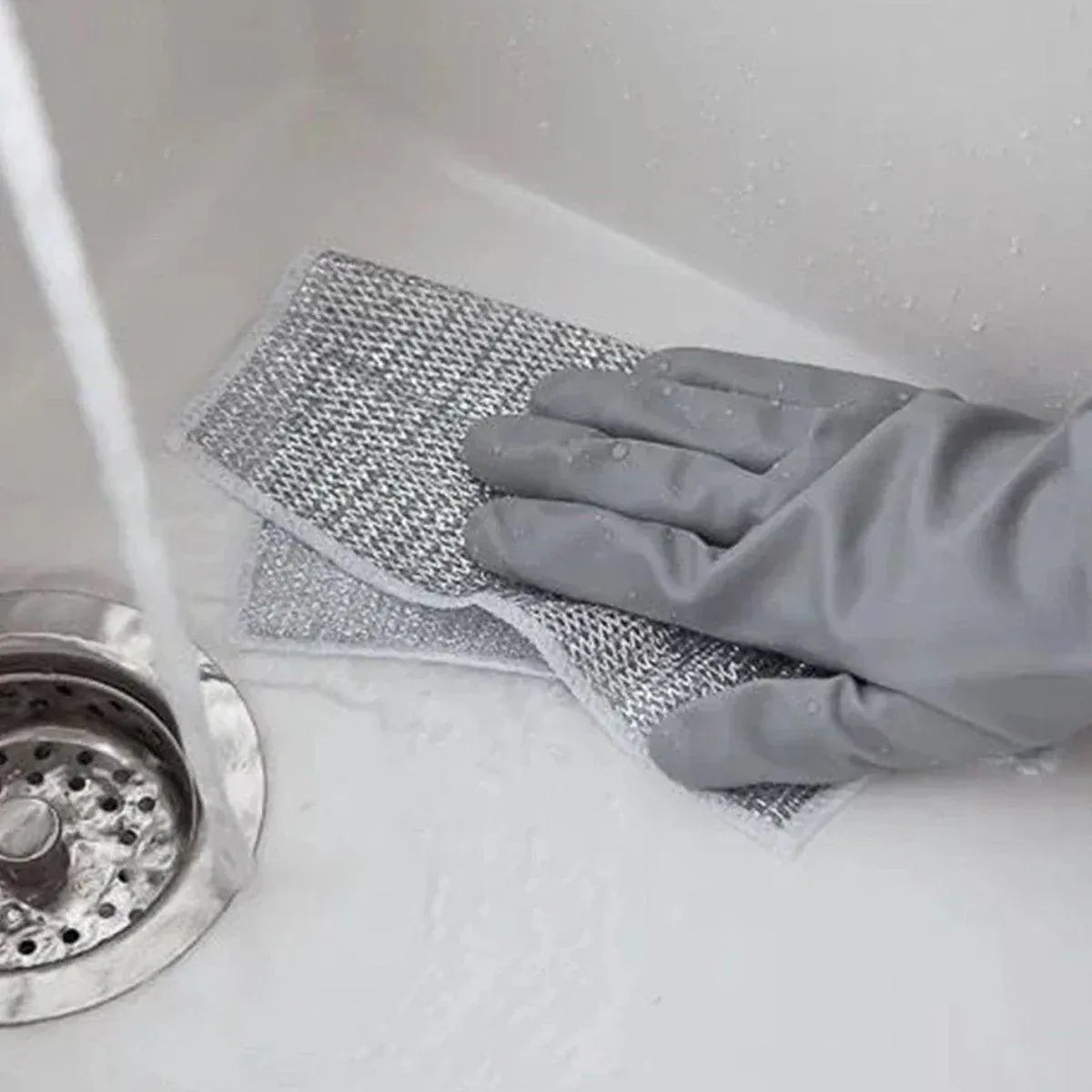 10PCS Double Layer Dishcloth Non-stick Oil Kitchen Cleaning Cloth Metal Fiber V528-DISHCLOTH-10PCS-301239