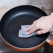 10PCS Double Layer Dishcloth Non-stick Oil Kitchen Cleaning Cloth Metal Fiber V528-DISHCLOTH-10PCS-301239