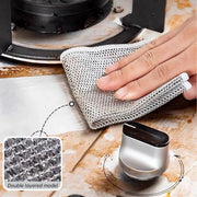 10PCS Double Layer Dishcloth Non-stick Oil Kitchen Cleaning Cloth Metal Fiber V528-DISHCLOTH-10PCS-301239