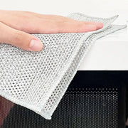10PCS Double Layer Dishcloth Non-stick Oil Kitchen Cleaning Cloth Metal Fiber V528-DISHCLOTH-10PCS-301239