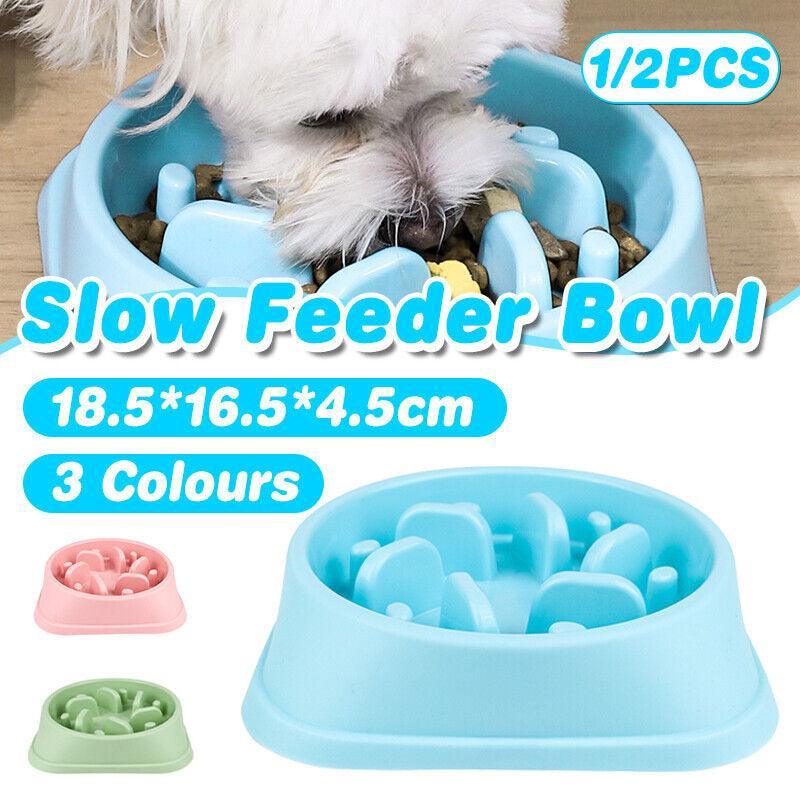 Dog-Bowl Dishes Slow-Feeder Large Pet-Eat Dogs Food-Nonslip Interactive - Blue V528-DISHESSLOW-FEEDER-BLUE-317023