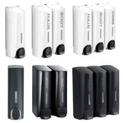 Hotel Wall Mounted Soap Dispenser Bathroom Shampoo Shower Gel Hand Soap Box - Black-Double V528-DISPENSER-BLACK-DOUBLE-968716
