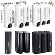 Hotel Wall Mounted Soap Dispenser Bathroom Shampoo Shower Gel Hand Soap Box - Black-Double V528-DISPENSER-BLACK-DOUBLE-968716