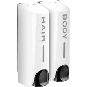 Hotel Wall Mounted Soap Dispenser Bathroom Shampoo Shower Gel Hand Soap Box - Black-Double V528-DISPENSER-BLACK-DOUBLE-968716