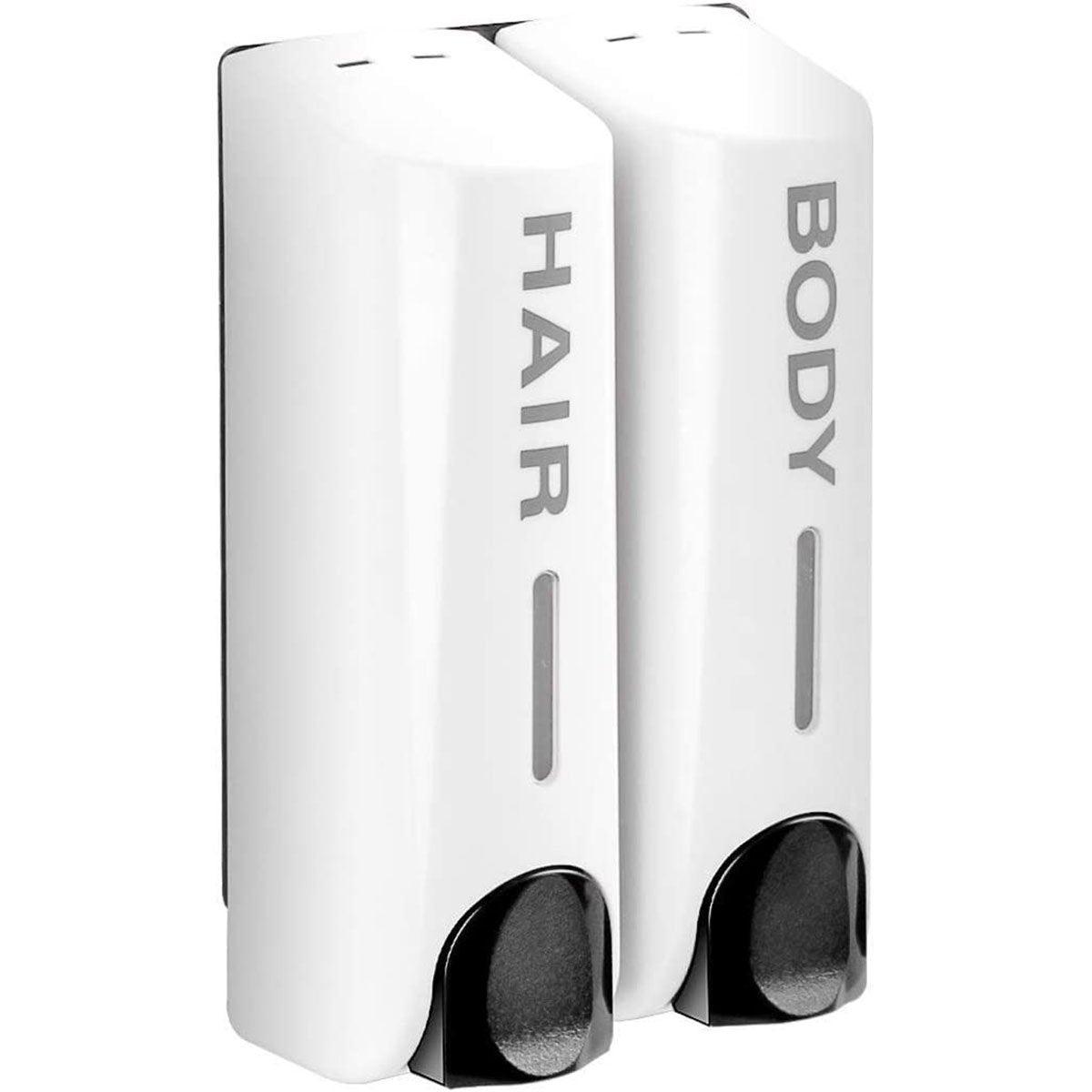 Hotel Wall Mounted Soap Dispenser Bathroom Shampoo Shower Gel Hand Soap Box - Black-Double V528-DISPENSER-BLACK-DOUBLE-968716