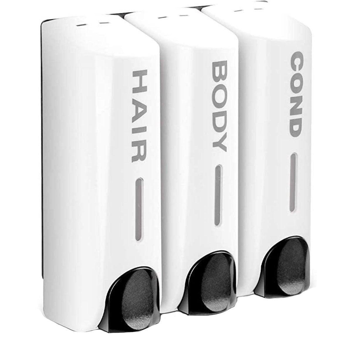 Hotel Wall Mounted Soap Dispenser Bathroom Shampoo Shower Gel Hand Soap Box - Black-Double V528-DISPENSER-BLACK-DOUBLE-968716