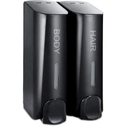 Hotel Wall Mounted Soap Dispenser Bathroom Shampoo Shower Gel Hand Soap Box - Black-Double V528-DISPENSER-BLACK-DOUBLE-968716