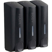Hotel Wall Mounted Soap Dispenser Bathroom Shampoo Shower Gel Hand Soap Box - Black-Double V528-DISPENSER-BLACK-DOUBLE-968716