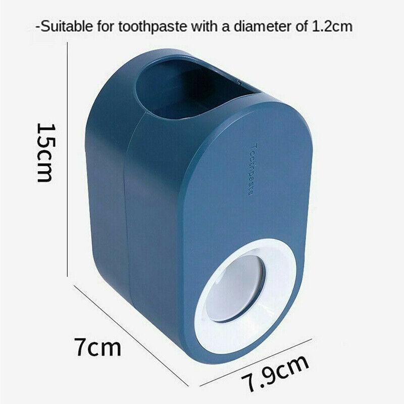 Automatic Toothpaste Dispenser Bathroom Wall-Mounted Rack Toothbrush Holder - Dark Blue V528-DISPENSER-DARKBLUE-292830