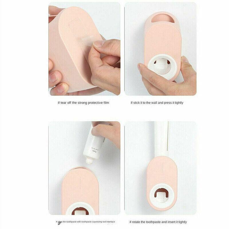 Automatic Toothpaste Dispenser Bathroom Wall-Mounted Rack Toothbrush Holder - Dark Blue V528-DISPENSER-DARKBLUE-292830