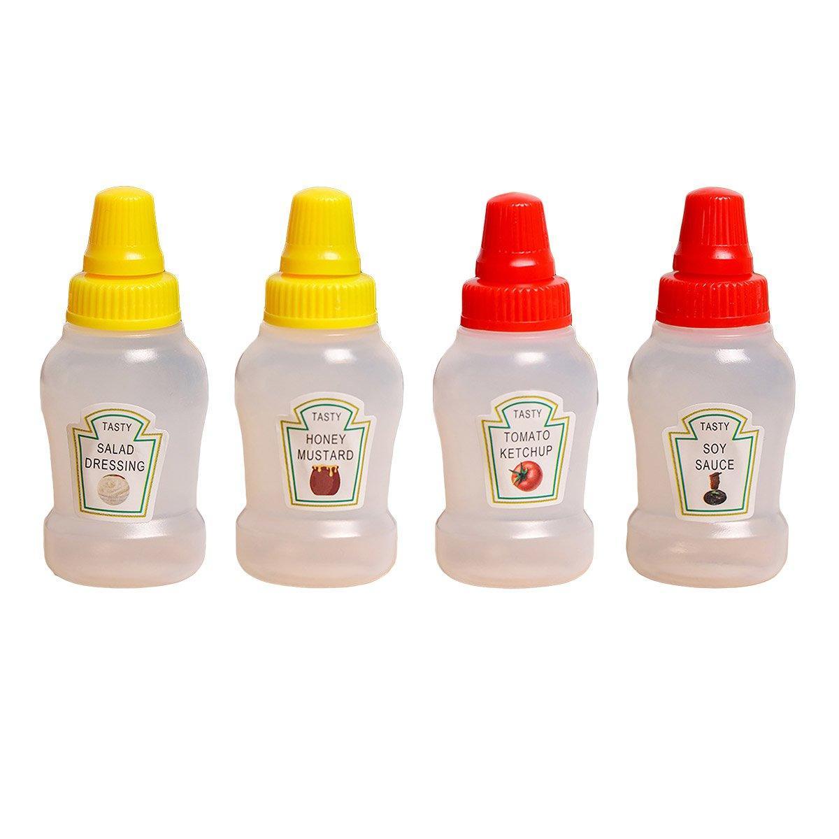 4pcs Mini Portable Sauce Box Condiment Dispensers for Picnic and Outdoor Use - Tomato sauce V528-DISPENSINGBOTTLE-4PCS-TOMATA-798980