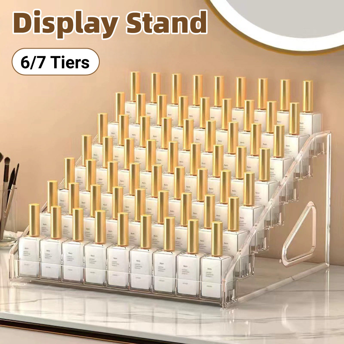 6/7 Layer Nail Polish Storage Box Multi Layer Clear Display Rack Organizer Stand - 6-Tier V528-DISPLAY-STAND-6-146071