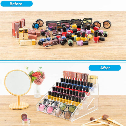 6/7 Layer Nail Polish Storage Box Multi Layer Clear Display Rack Organizer Stand - 6-Tier V528-DISPLAY-STAND-6-146071
