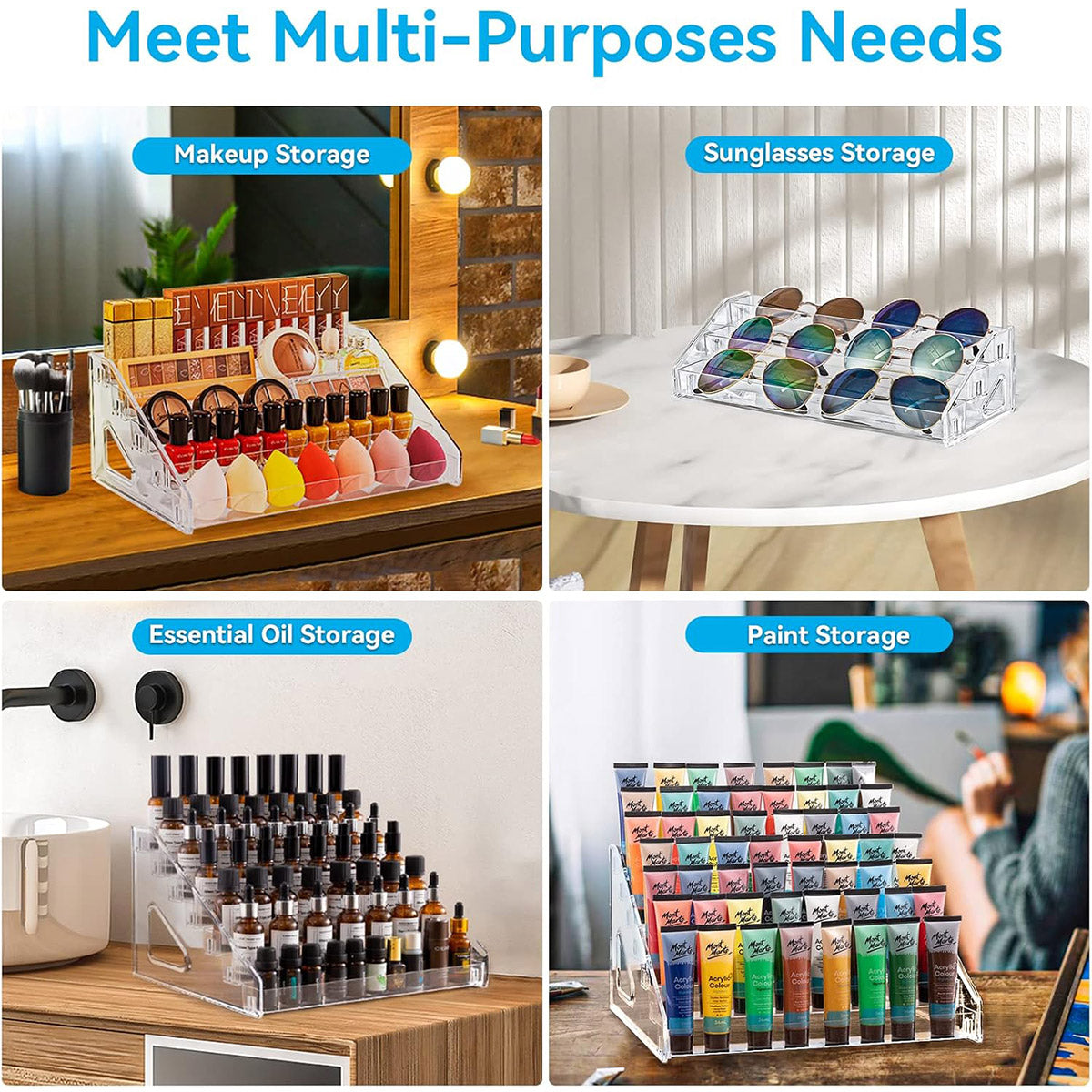 6/7 Layer Nail Polish Storage Box Multi Layer Clear Display Rack Organizer Stand - 6-Tier V528-DISPLAY-STAND-6-146071