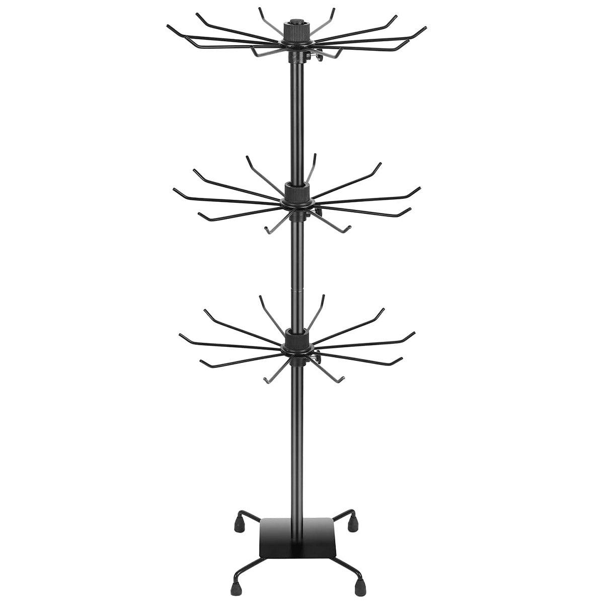 3-Tier Rotating Sock Rack Accessories Hanging Display Stand Organizer for Storage V528-DISPLAY-STAND-BLACK-987369