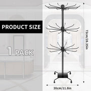 3-Tier Rotating Sock Rack Accessories Hanging Display Stand Organizer for Storage V528-DISPLAY-STAND-BLACK-987369