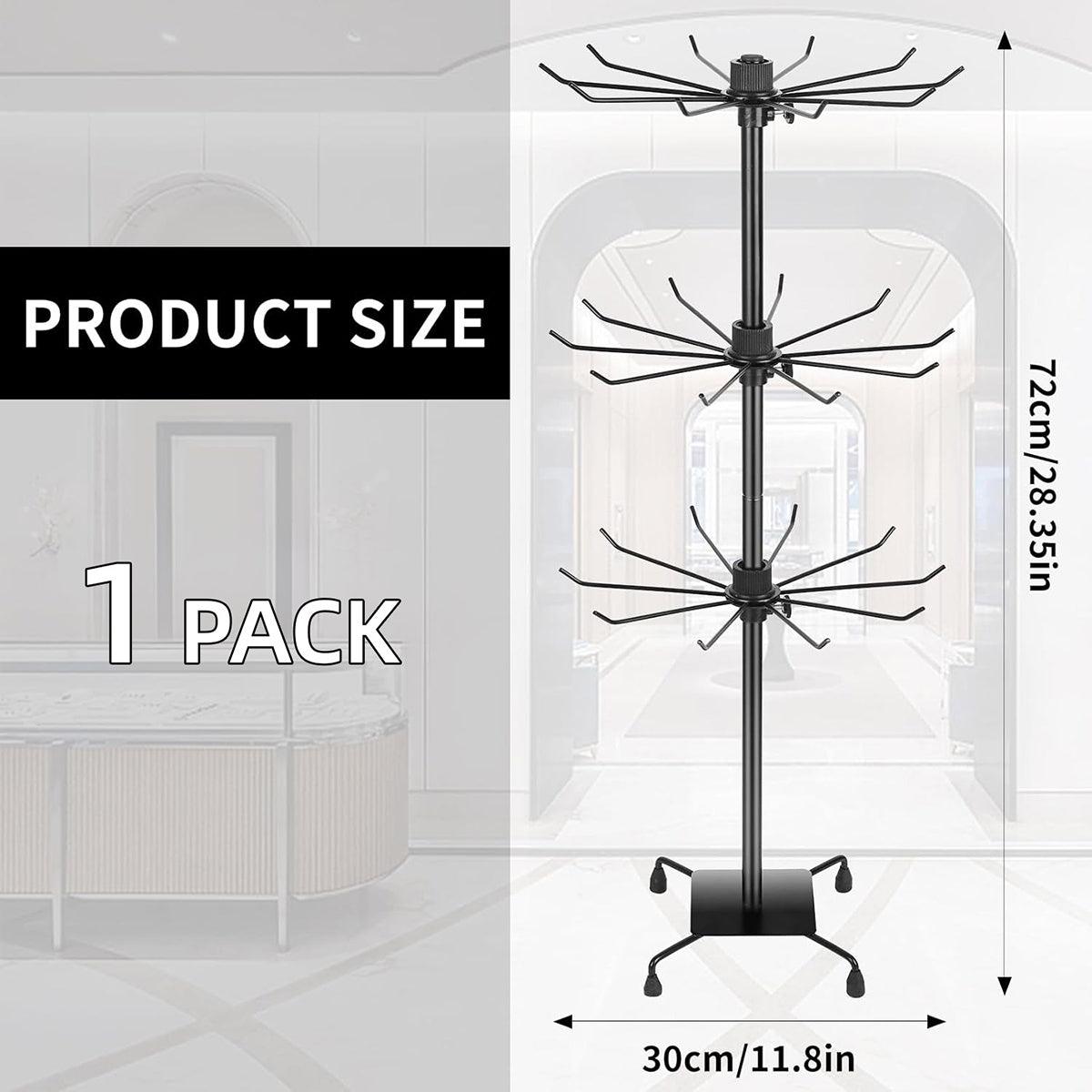 3-Tier Rotating Sock Rack Accessories Hanging Display Stand Organizer for Storage V528-DISPLAY-STAND-BLACK-987369