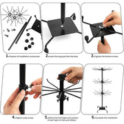 3-Tier Rotating Sock Rack Accessories Hanging Display Stand Organizer for Storage V528-DISPLAY-STAND-BLACK-987369