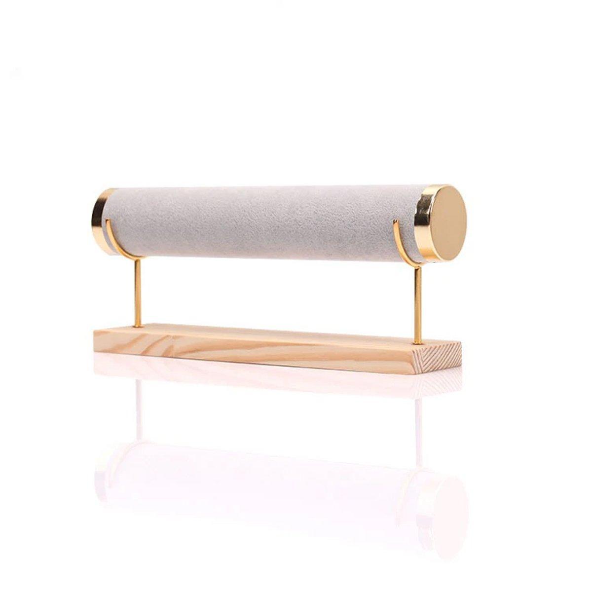 Wooden Bracelet Display Stand Single Tier Watch Bangle Holder Organizer Jewelry - Dark Grey V528-DISPLAY-STAND-DARK-GREY-346211