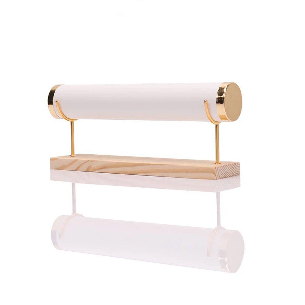 Wooden Bracelet Display Stand Single Tier Watch Bangle Holder Organizer Jewelry - Green V528-DISPLAY-STAND-GREEN-246451