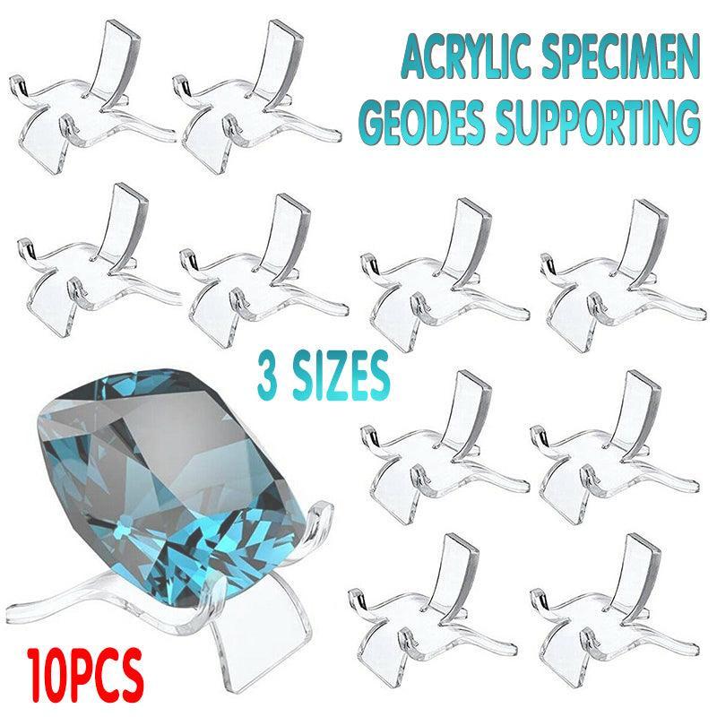 10pcs Acrylic Display Stands for Crystals Minerals Geodes Jewellery Ornament Holder - S 3.8X3X3.5cm V528-DISPLAYHOLDER-10PCS-S-474370