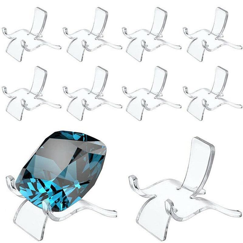 10pcs Acrylic Display Stands for Crystals Minerals Geodes Jewellery Ornament Holder - S 3.8X3X3.5cm V528-DISPLAYHOLDER-10PCS-S-474370