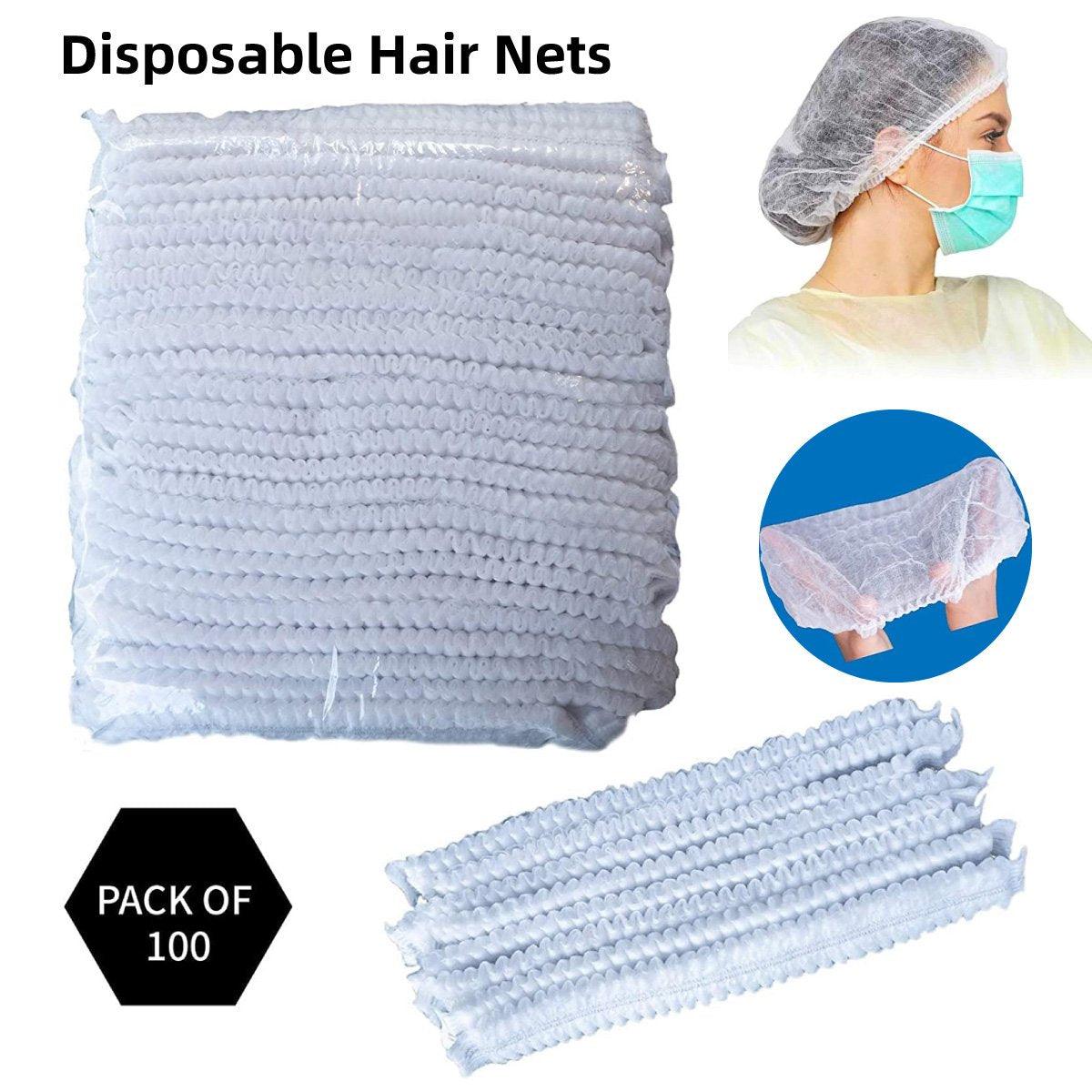 100pcs Disposable Non Woven Hairnet Caps for Food Service Kitchen Work Use V528-DISPOSABLE-HAT-21-100P-WHITE-547205