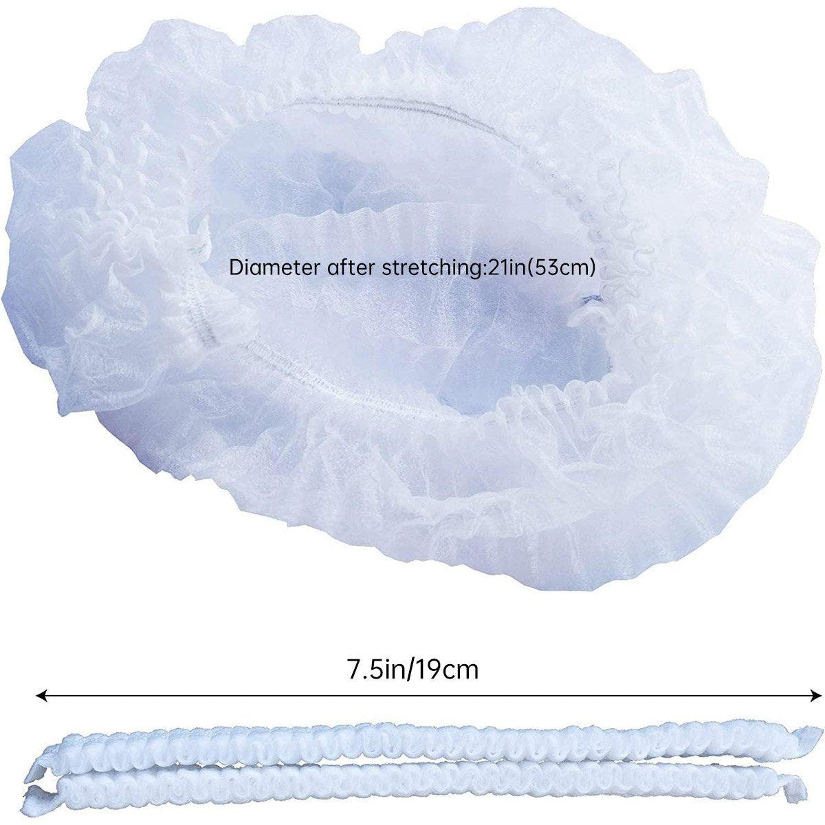 100pcs Disposable Non Woven Hairnet Caps for Food Service Kitchen Work Use V528-DISPOSABLE-HAT-21-100P-WHITE-547205
