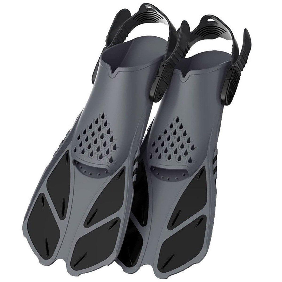 Adjustable Diving Flippers Swim Fins for Snorkeling Freestyle Training Gear - Black-S/M V528-DIVING-FLIPPERS-BLACK-S-M-471583