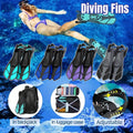 Adjustable Diving Flippers Swim Fins for Snorkeling Freestyle Training Gear - Blue-S/M V528-DIVING-FLIPPERS-BLUE-S-M-354054