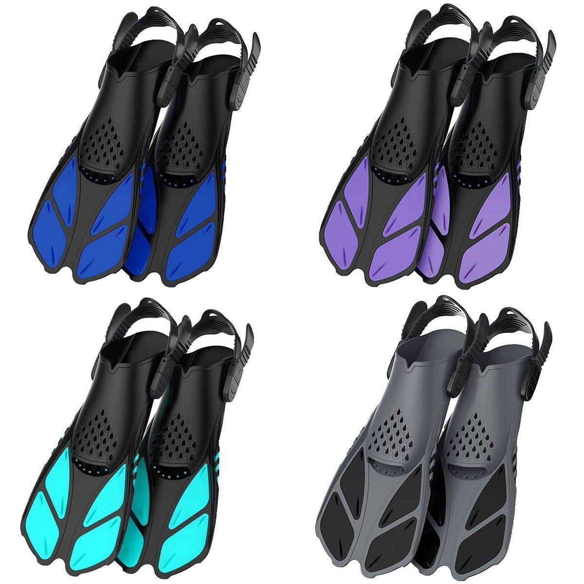 Adjustable Diving Flippers Swim Fins for Snorkeling Freestyle Training Gear - Blue-S/M V528-DIVING-FLIPPERS-BLUE-S-M-354054