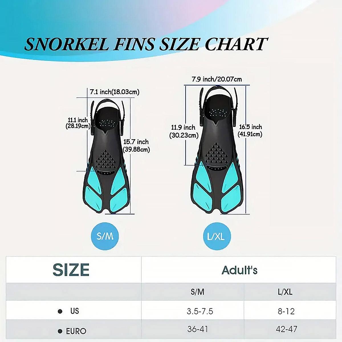 Adjustable Diving Flippers Swim Fins for Snorkeling Freestyle Training Gear - Blue-S/M V528-DIVING-FLIPPERS-BLUE-S-M-354054