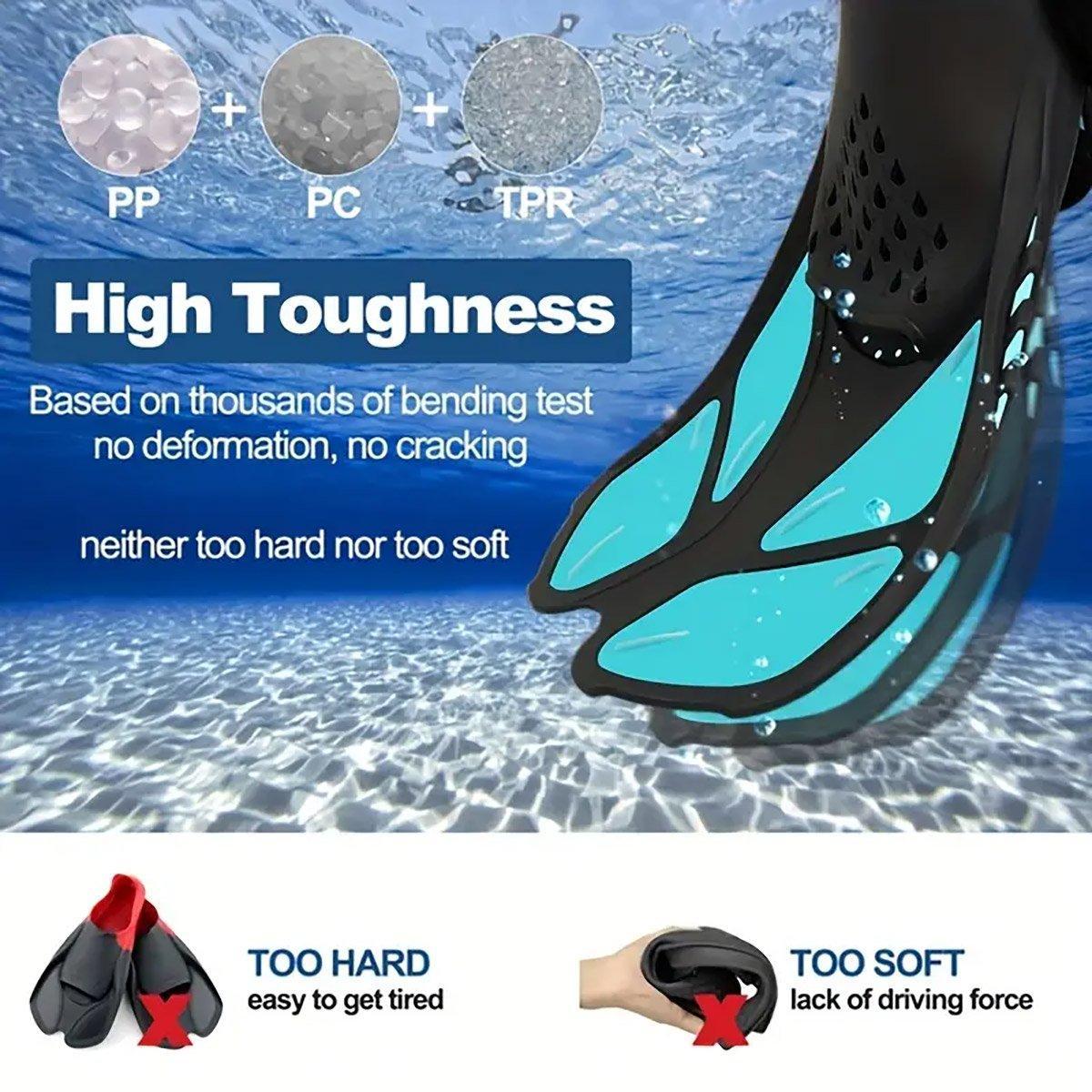 Adjustable Diving Flippers Swim Fins for Snorkeling Freestyle Training Gear - Blue-S/M V528-DIVING-FLIPPERS-BLUE-S-M-354054