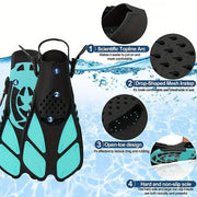 Adjustable Diving Flippers Swim Fins for Snorkeling Freestyle Training Gear - Blue-S/M V528-DIVING-FLIPPERS-BLUE-S-M-354054