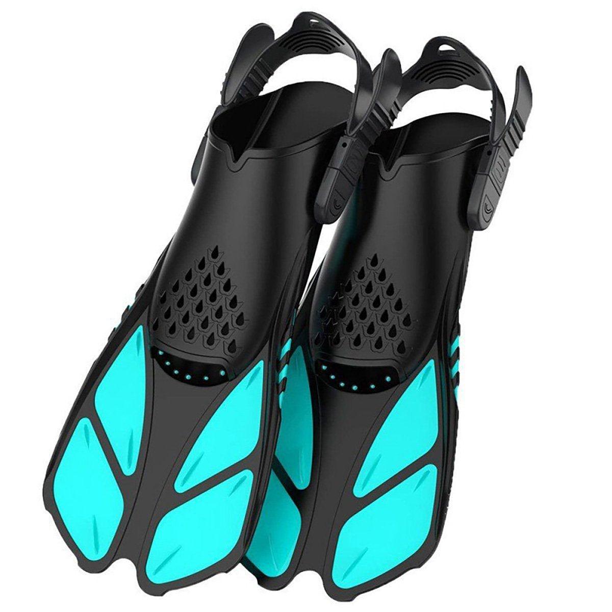 Adjustable Diving Flippers Swim Fins for Snorkeling Freestyle Training Gear - Blue-S/M V528-DIVING-FLIPPERS-BLUE-S-M-354054