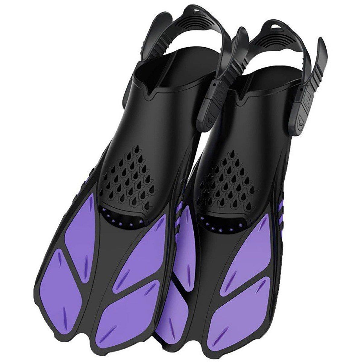 Adjustable Diving Flippers Swim Fins for Snorkeling Freestyle Training Gear - Blue-S/M V528-DIVING-FLIPPERS-BLUE-S-M-354054
