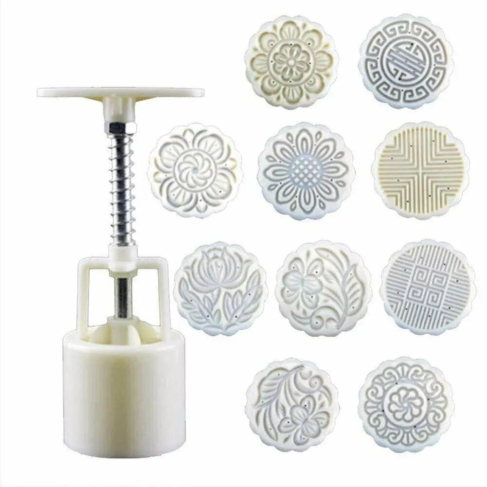 Mooncake Decor Cookies Round Pastry Moon Cake Diy Flower Stamps Mold Mould Au V528-DIYFLOWERSTAMPMOLD-22688