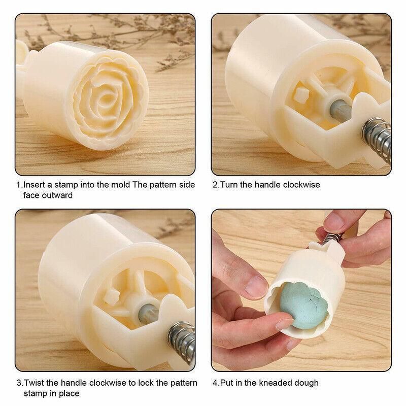 Mooncake Decor Cookies Round Pastry Moon Cake Diy Flower Stamps Mold Mould Au V528-DIYFLOWERSTAMPMOLD-22688