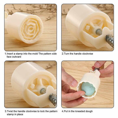Mooncake Decor Cookies Round Pastry Moon Cake Diy Flower Stamps Mold Mould Au V528-DIYFLOWERSTAMPMOLD-22688