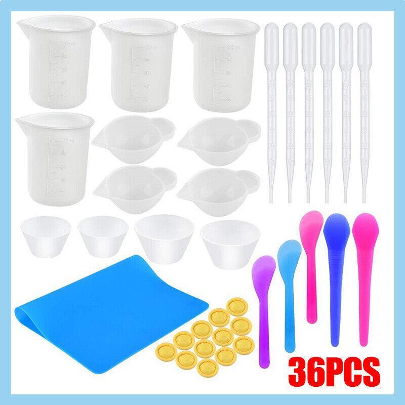 36PCS Silicone Mixing and Measuring Cup Set for Resin Casting and DIY Craft Projects V528-DIYTOOL-36PCS-58536