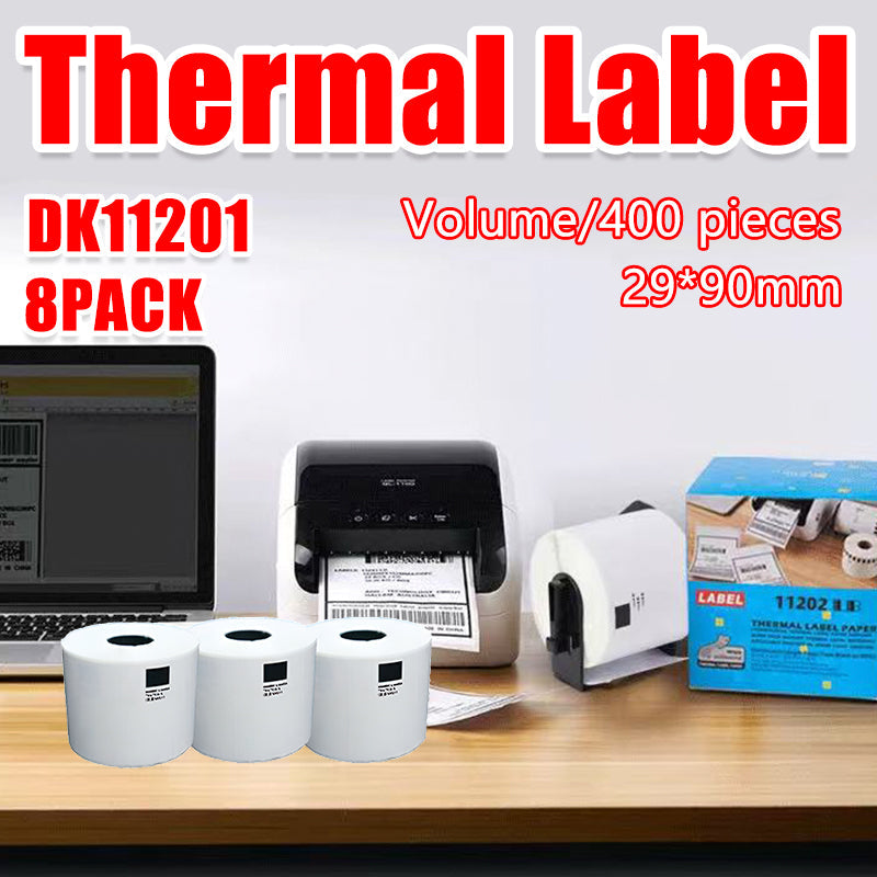 8 Rolls Compatible Brother Dk11201 400 Address Labels 29X90Mm Ql570 Ql700 Ql1050 V528-DK-11201-8ROLL-46567