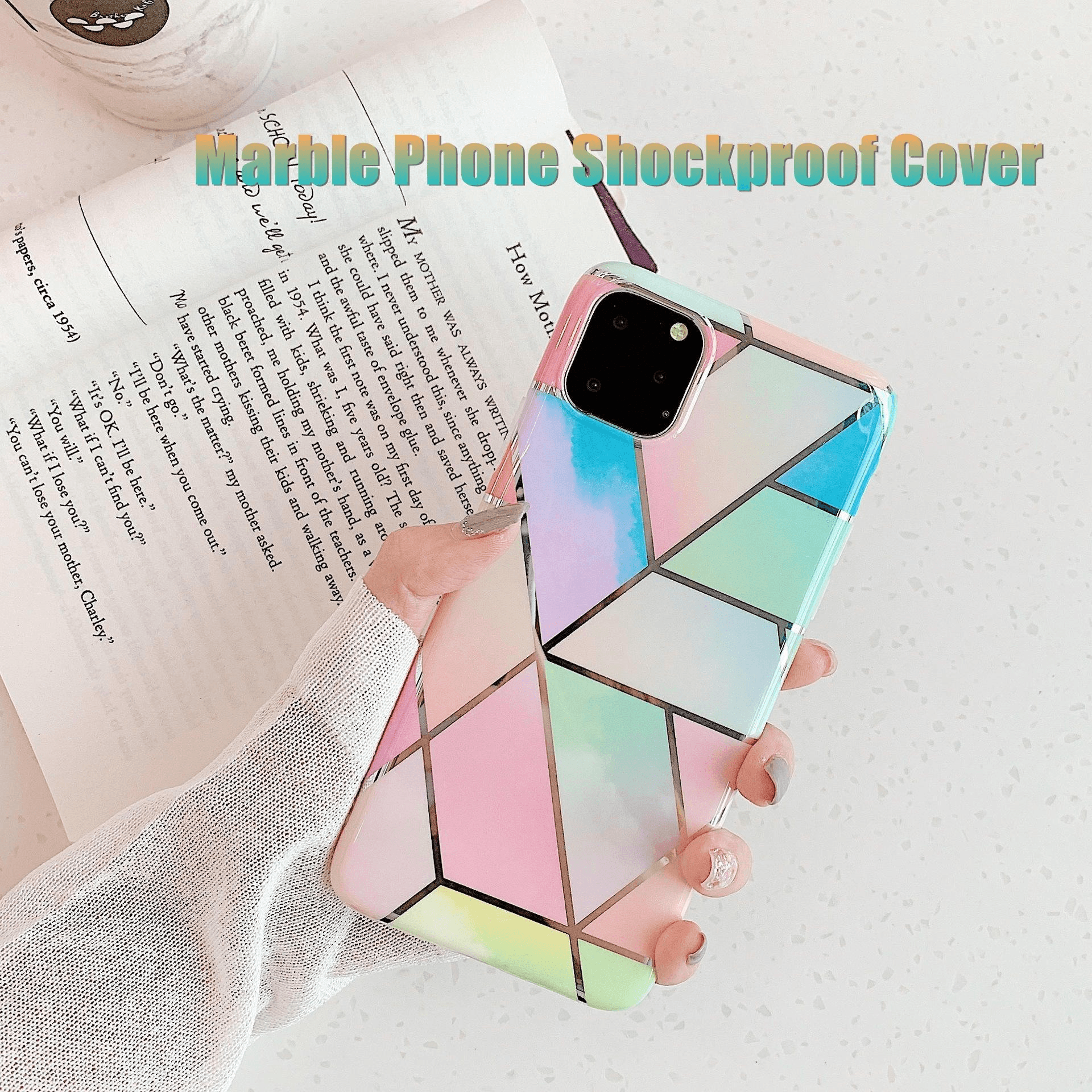 Rainbow Case for iPhone 14 13 12 11 Pro Max XR XS Marble Phone Shockproof Cover Silicone - For iphone 13 Pro V528-DLS-CAISE-IP13PROMAX-722397